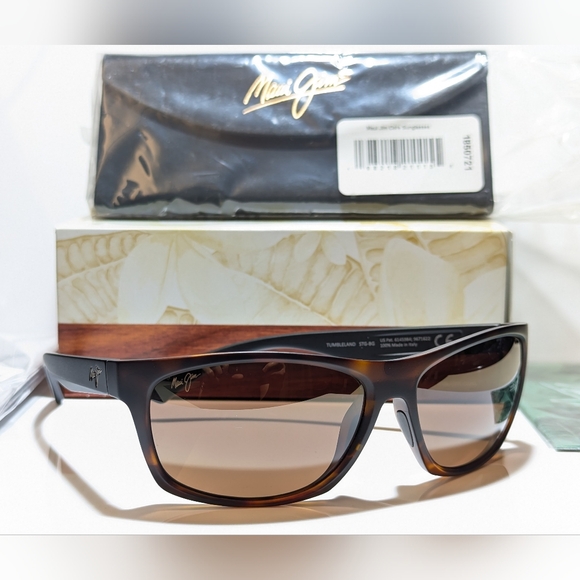 New Maui Jim Tumbleland Dark Tortoise Polarized Mirror Bronze Sunglass MJ770-10